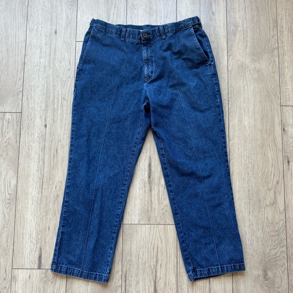 Haggar Classic Fit Denim Pants Work to Weekend Blue Jeans Mens 38x30